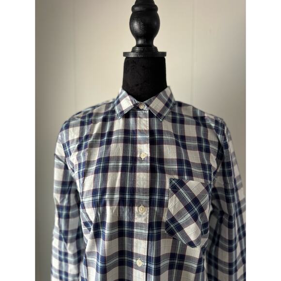UNTUCKit Tops - Women's UNTUCKit Sorbo Blue Plaid Shirt Size 4